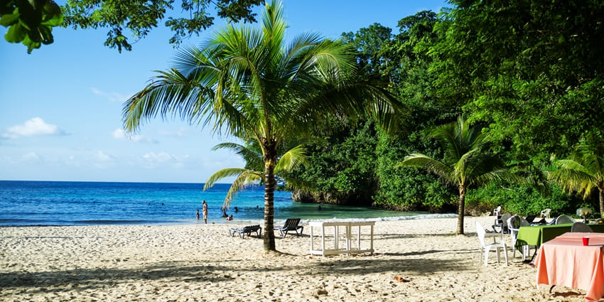An image of the Frenchman's Cove, one of the best things to see in Port Antonio, Jamaica.