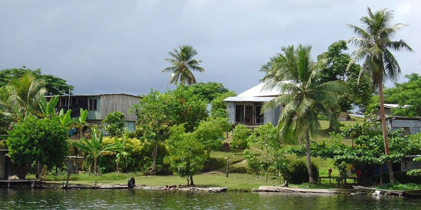 Rennell Island in the Pacific features Lake Tegano, rainforests, cliffs, and caves.