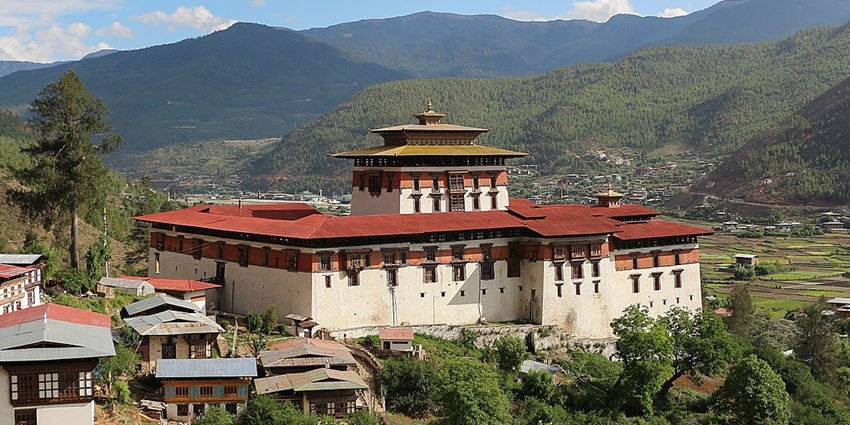 An image showing Rinpung Dzong, a famous place near Kyichu Lhakhang, in Paro, Bhutan.