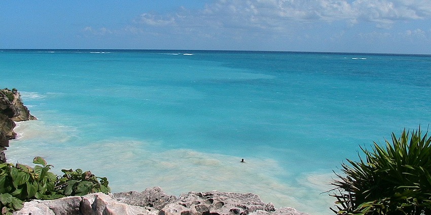 White sand and turquoise waters of Riviera Maya, a dreamy spot among beach wedding destinations in the world.