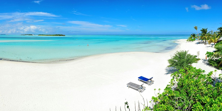Two beachside chairs lying on the shores near green trees and the calm water of the beach
Viewers of this file can see comments and suggestions