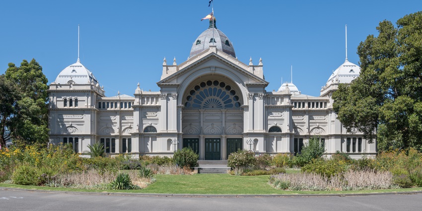Image of the Royal Exhibition Building, showcasing its grand historic architecture.