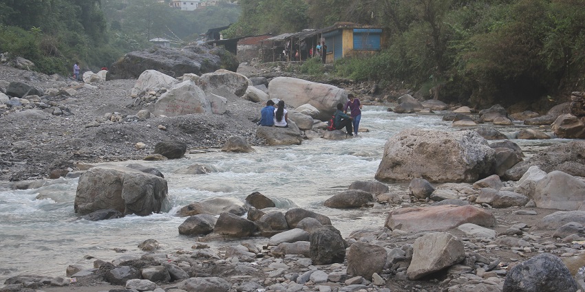 Views from Sahastradhara also known as the 'Thousand Fold Spring’.