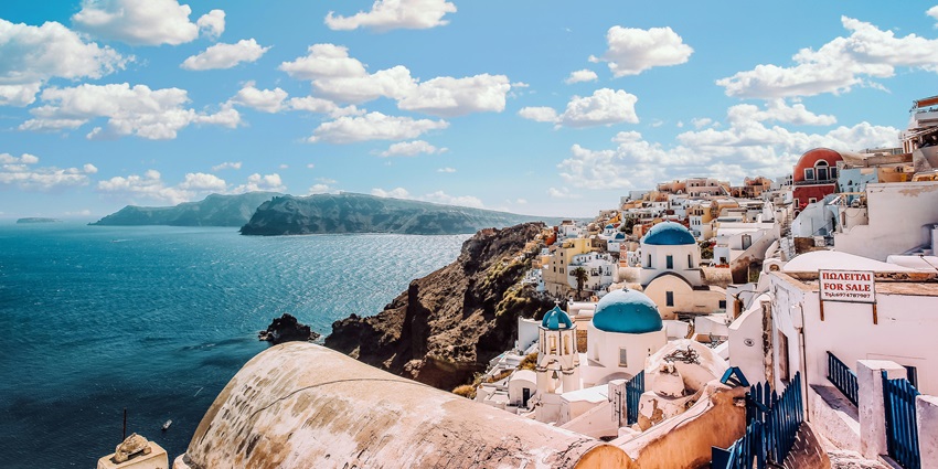 Santorini, Greece, is among the best February destinations for couples seeking romance.