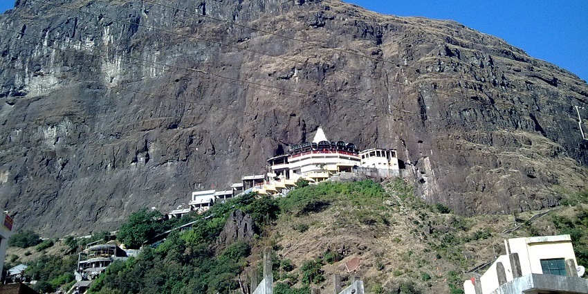 An image of Saptashrungi Devi Temple, a famous pilgrimage destination near Malegaon Fort.