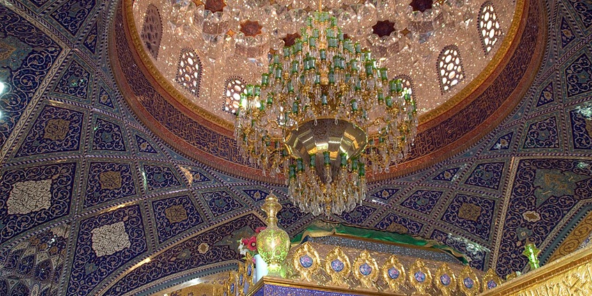 The Sayyida Zainab Mosque, a revered Shia mosque in Damascus, Syria.