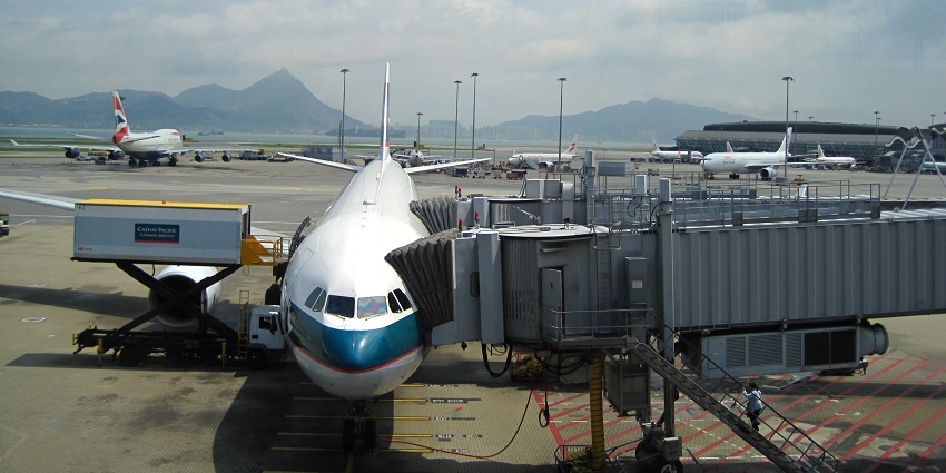 An aircraft is docking and other planes in background at one of the airports in Botswana.