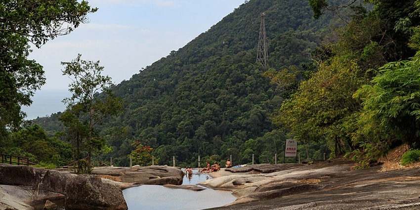 A view of the Seven Wells Waterfalls in Langkawi