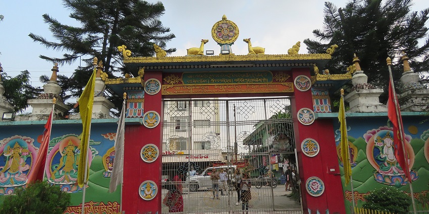 An image showing Buddhist monks in a monastery similar to Shedra, India, engaged in daily activities