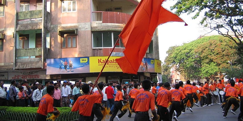 An image of Goa’s Shigmo festival, one of the festivals in spring season in India.