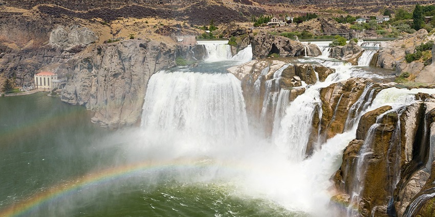 The “Niagara of the West,” a majestic waterfall in Idaho with a dramatic drop.