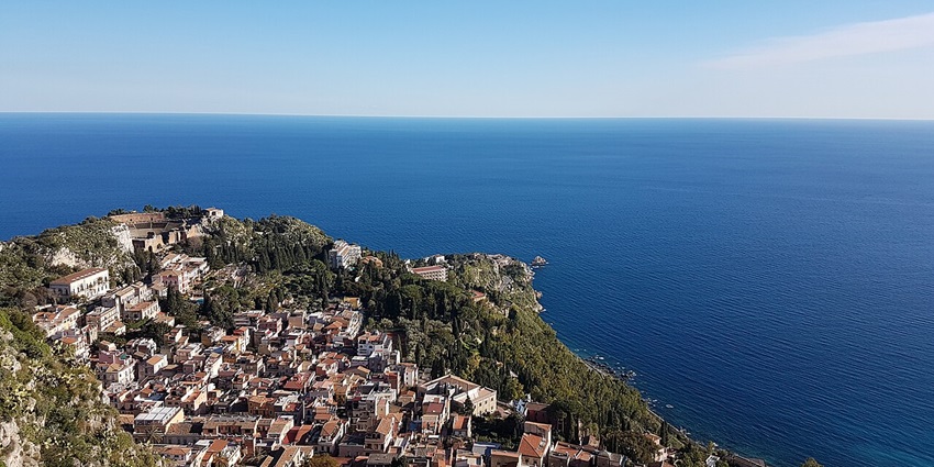 The city of Taormina, Sicily, and the Mediterranean sea - places to visit in september in Europe