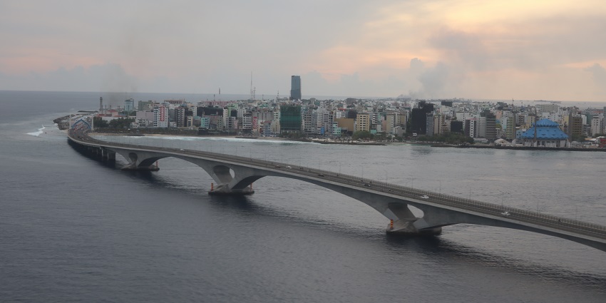 Majestic bridge connecting Male, Hulhule, and Hulhumale with breathtaking ocean views