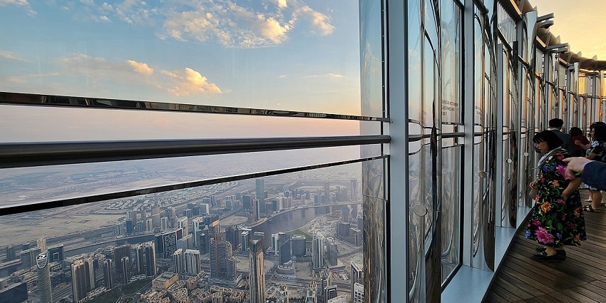A panoramic observation deck offering stunning cityscape views of Dubai.
