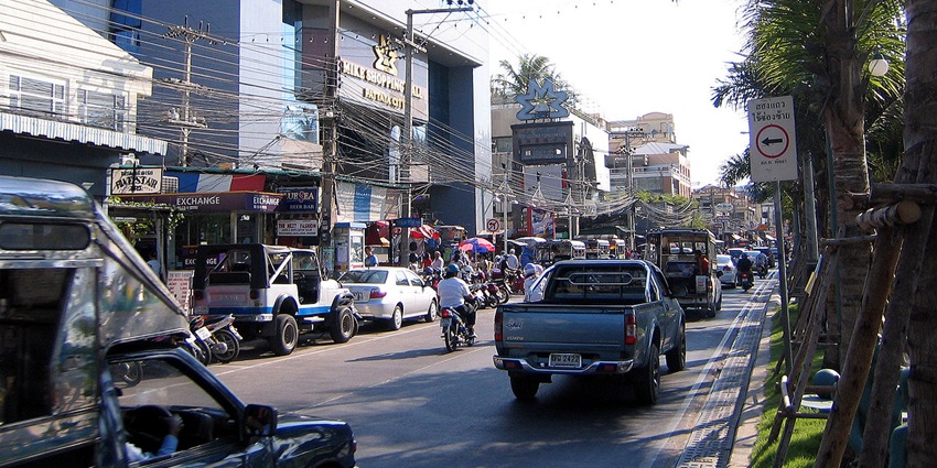 Lively street market featuring clothes and electronics is a place for street shopping in Pattaya.