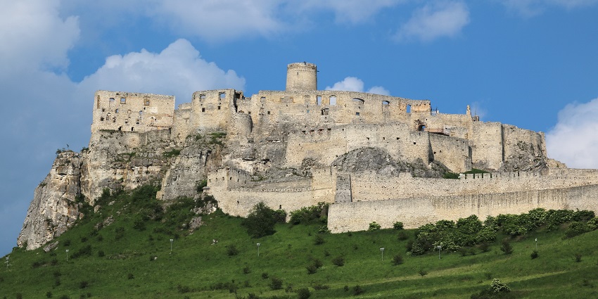 A scenic view of Spiš Castle, one of Europe's largest medieval fortresses in Slovakia