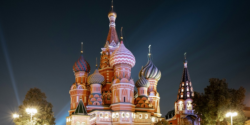 Marvel at the vibrant onion domes of St Basil’s Cathedral in Moscow’s Red Square.