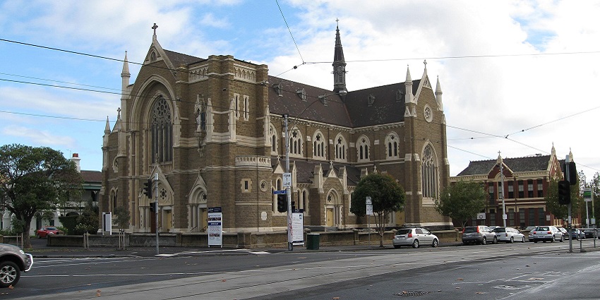 St. Mary’s Star of the Sea, Melbourne, featuring grand spires and detailed stone carvings.