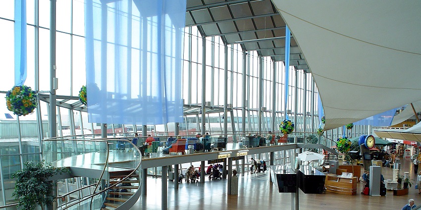 A waiting area at Stockholm Airport, one of the most important airports in Sweden.