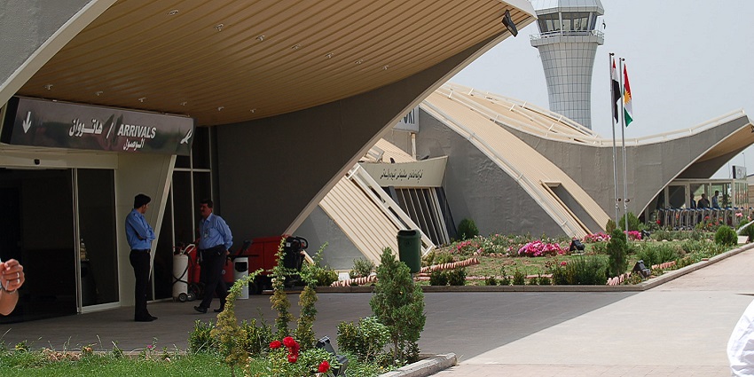 A view of Entrance of Sulaymaniyah International Airport, one of the airports in Iraq.