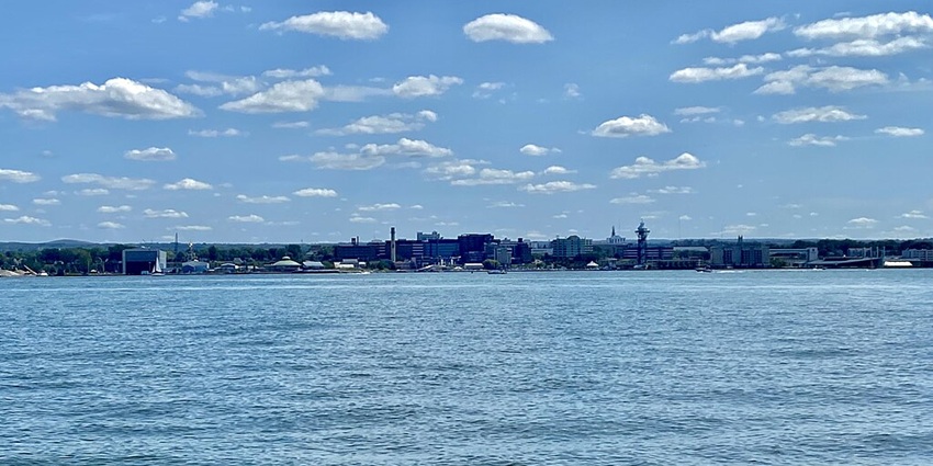 An image of serene waters of Presque Isle State Park in Lake Erie on a sunny day.