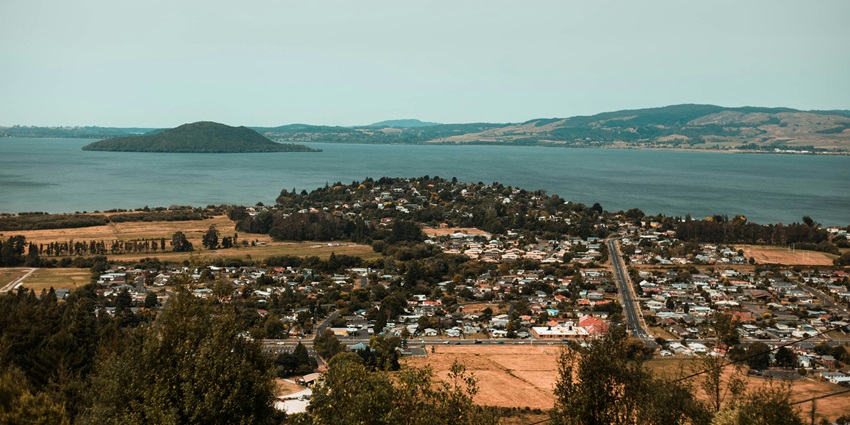 An image of Rotorua from a Gondola Ride, one of the things to do in Rotorua, New Zealand.
