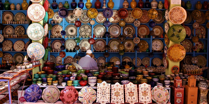 A view of colourful handicrafts being sold in the Thamel District near Garden of Dreams.