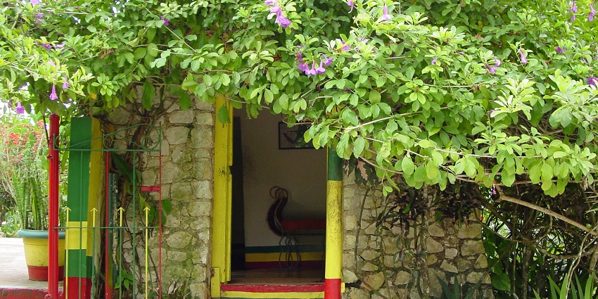 A complete view of the residence and the music museum of Bob Marley located in Jamaica.