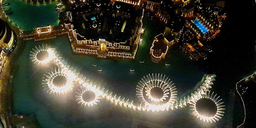 Watch mesmerising water and light performances set to music near the At The Top, Burj Khalifa