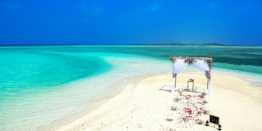 Exchange vows in Maldives, a paradise known as one of the best beach wedding destinations in the world.