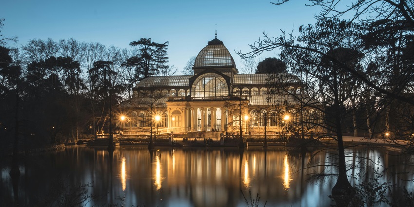 Palacio de Cristal in Buen Retiro Park is one of the very famous tourist attractions in Madrid