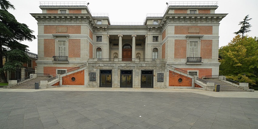 The Prado Museum's grand entrance in Madrid showcases Spain's finest art collection.