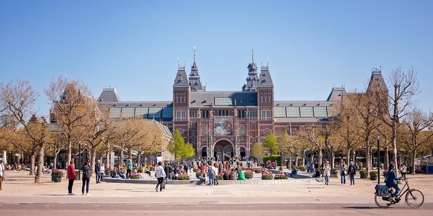 The Rijksmuseum in Amsterdam is a renowned Dutch museum showcasing masterpieces from the Dutch Golden Age.