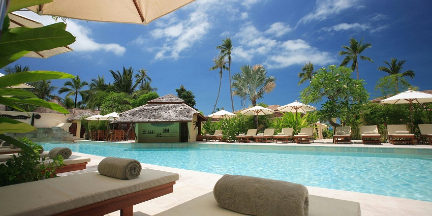 An image showing the view of a luxury resort, ideal for a Valentine's Day getaway.