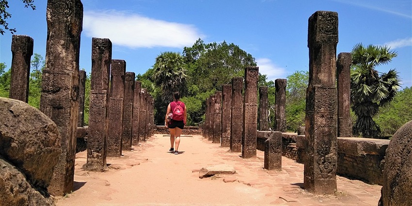 A view of the pathway at the royal palace, a place to visit in Polonnaruwa
