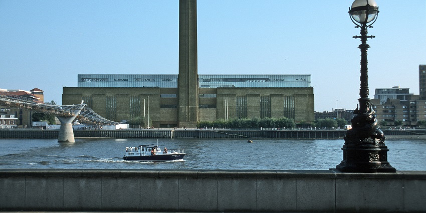 An image of London's Tate Modern art gallery, with its industrial rectangular facade, is one of the most famous art museums in the world.