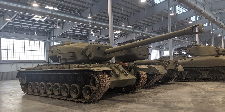 A remarkable collection of heavy and amazing U.S. Army tanks in Fort Benning, USA