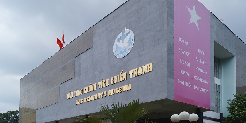 An image of War Remnants Museum’s grey facade, one of the top Army Museums in the world.