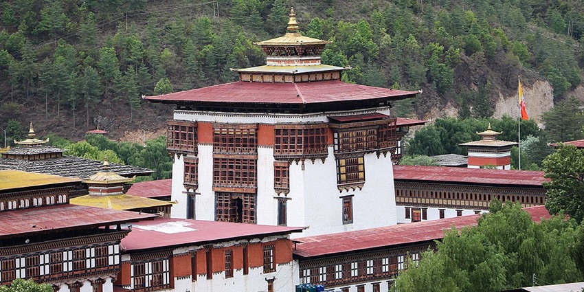 View of the amazing architecture of the Thimphu Dzong