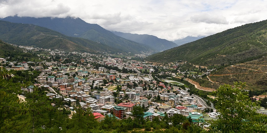An image showing Thimphu City, a tourist attraction in Bhutan.