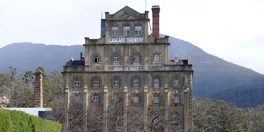 An image of the Cascade Brewery, showing the historical heritage of Australia.