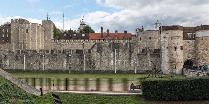 The historic Tower of London jail museum, once used as a prison for high-profile prisoners in England.