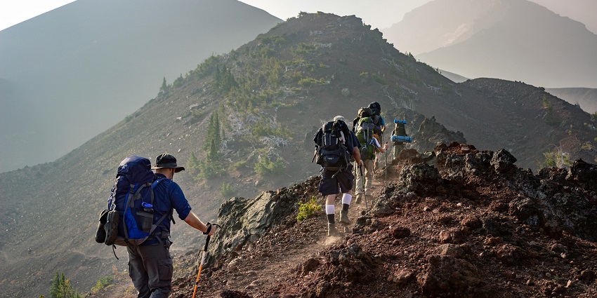 Trekking in Kali Gandaki Gorge, Nepal, offers views of the deepest valley in the world