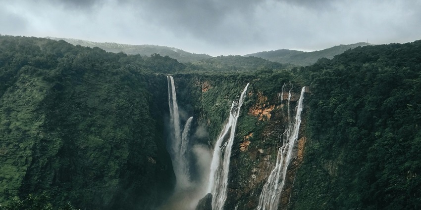 Experience the dramatic five-tiered waterfall plunging into the Drakensberg Mountains in South Africa.