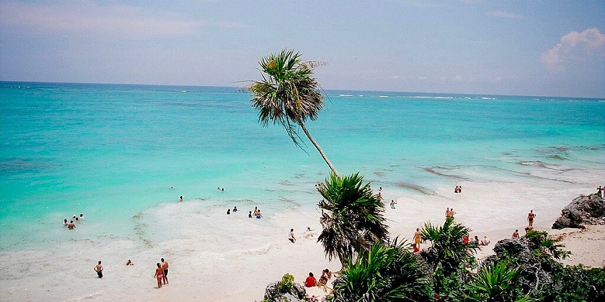 The Tulum Beach, with its blue waters and scenic views, is among the famous white sand beaches in the world.