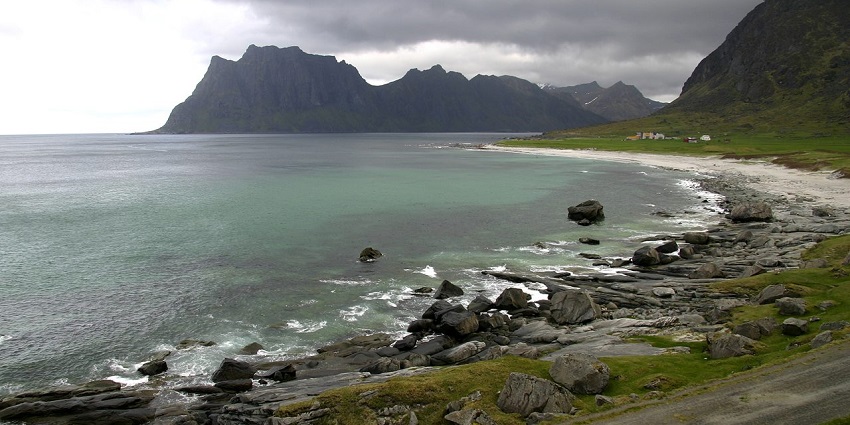 Utakleiv Beach, known for icy waters and strong currents, is one of the dangerous beaches.