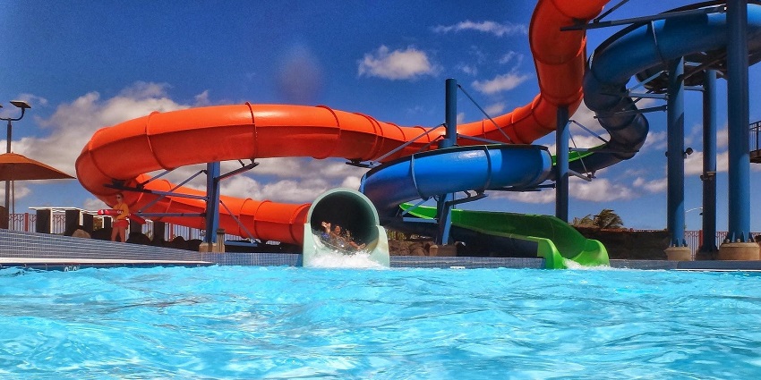 Water slides at Vana Nava Water Jungle, a famous place nearby