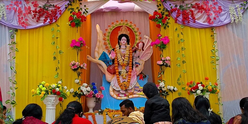 An ìmage of a kite flying during Vasant Panchami, one of the festivals in February in India.