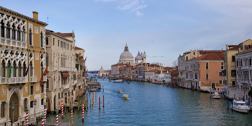 Amazing view of the Grand Canal in Venice, which is a romantic place to visit with your partner