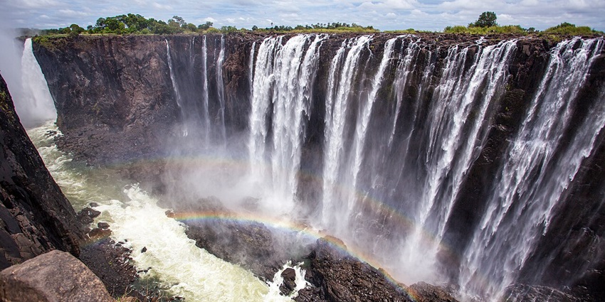 A view of Victoria Falls in Zimbabwe, one of the most dangerous waterfalls in the world.